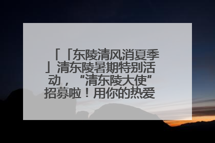 「东陵清风消夏季」清东陵暑期特别活动，“清东陵大使”招募啦！用你的热爱守护世界遗产！