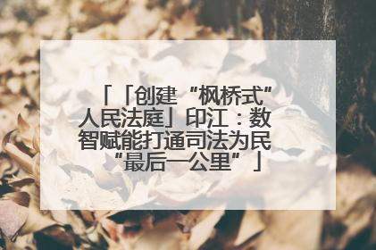 「创建“枫桥式”人民法庭」印江：数智赋能打通司法为民“最后一公里”