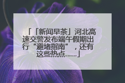 「新闻早茶」河北高速交警发布端午假期出行“避堵指南”，还有这些热点……