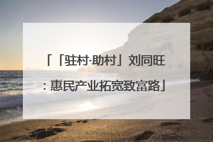 「驻村·助村」刘同旺：惠民产业拓宽致富路