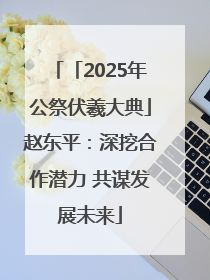 「2025年公祭伏羲大典」赵东平：深挖合作潜力 共谋发展未来