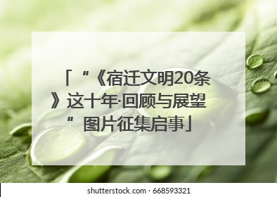“《宿迁文明20条》这十年·回顾与展望”图片征集启事
