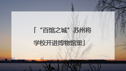 “百馆之城”苏州将学校开进博物馆里
