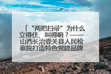 “两把扫帚”为什么立得住、叫得响？——山西长治壶关县人民检察院打造特色党建品牌激活发展动能
