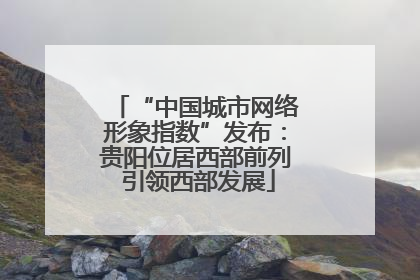 “中国城市网络形象指数”发布：贵阳位居西部前列 引领西部发展