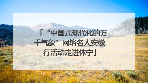 “中国式现代化的万千气象”网络名人安徽行活动走进休宁