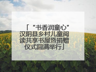 “书香润童心”汉阴县乡村儿童阅读共享书屋暨捐赠仪式圆满举行