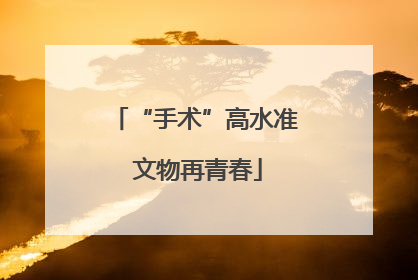 “手术”高水准 文物再青春