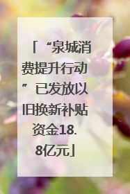“泉城消费提升行动”已发放以旧换新补贴资金18.8亿元