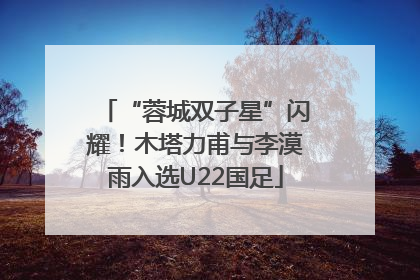 “蓉城双子星”闪耀！木塔力甫与李漠雨入选U22国足