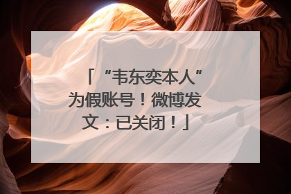 “韦东奕本人”为假账号！微博发文：已关闭！