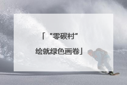 “零碳村” 绘就绿色画卷