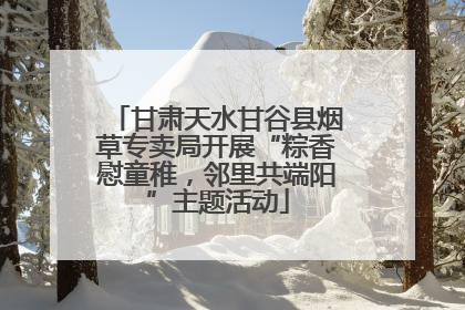 甘肃天水甘谷县烟草专卖局开展“粽香慰童稚，邻里共端阳”主题活动