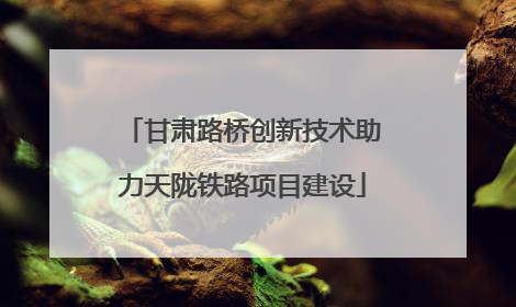 甘肃路桥创新技术助力天陇铁路项目建设