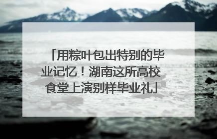 用粽叶包出特别的毕业记忆！湖南这所高校食堂上演别样毕业礼