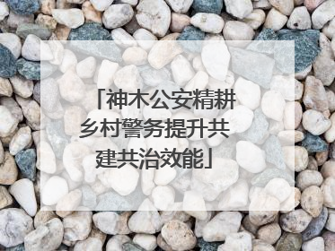 神木公安精耕乡村警务提升共建共治效能