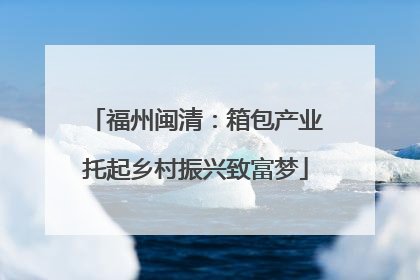 福州闽清：箱包产业托起乡村振兴致富梦
