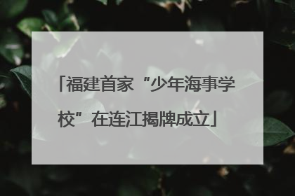 福建首家“少年海事学校”在连江揭牌成立