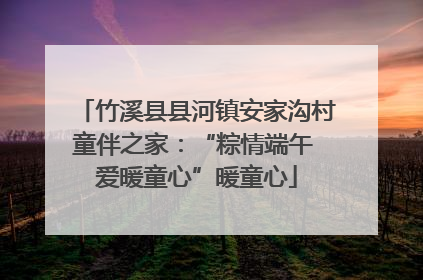 竹溪县县河镇安家沟村童伴之家：“粽情端午 爱暖童心”暖童心