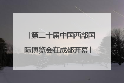 第二十届中国西部国际博览会在成都开幕