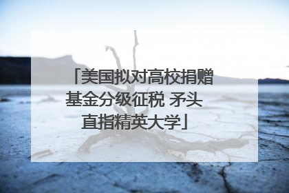 美国拟对高校捐赠基金分级征税 矛头直指精英大学