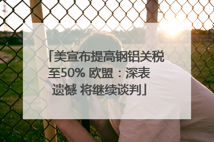 美宣布提高钢铝关税至50% 欧盟：深表遗憾 将继续谈判
