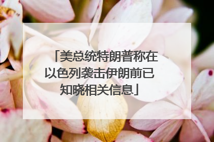 美总统特朗普称在以色列袭击伊朗前已知晓相关信息