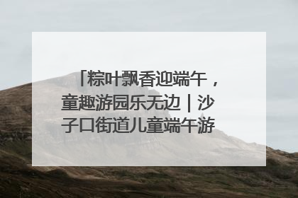 粽叶飘香迎端午，童趣游园乐无边｜沙子口街道儿童端午游园活动圆满落幕