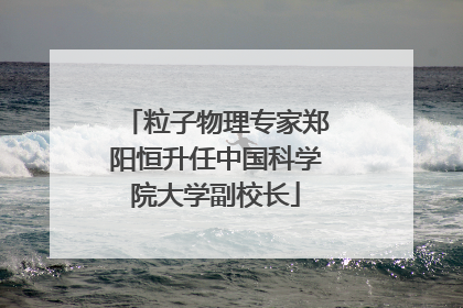 粒子物理专家郑阳恒升任中国科学院大学副校长