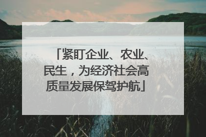 紧盯企业、农业、民生，为经济社会高质量发展保驾护航