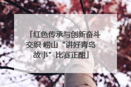 红色传承与创新奋斗交织 崂山“讲好青岛故事”比赛正酣