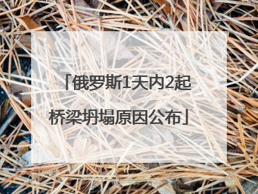 俄罗斯1天内2起桥梁坍塌原因公布