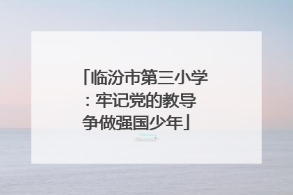 临汾市第三小学：牢记党的教导 争做强国少年