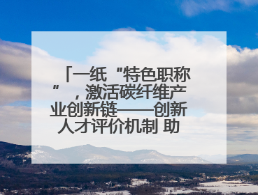 一纸“特色职称”，激活碳纤维产业创新链——创新人才评价机制 助推产业升级