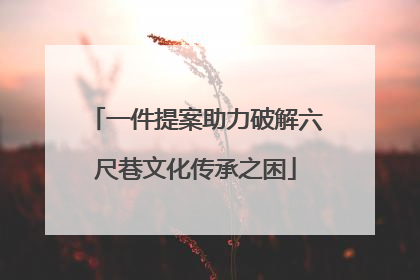 一件提案助力破解六尺巷文化传承之困
