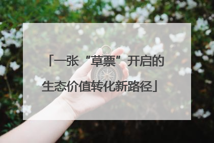 一张“草票”开启的生态价值转化新路径