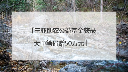 三亚助农公益基金获最大单笔捐赠50万元