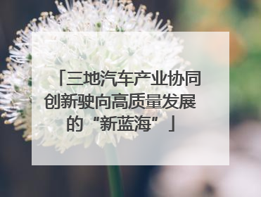 三地汽车产业协同创新驶向高质量发展的“新蓝海”