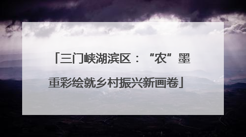 三门峡湖滨区：“农”墨重彩绘就乡村振兴新画卷
