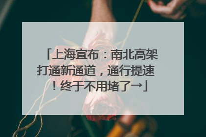 上海宣布：南北高架打通新通道，通行提速！终于不用堵了→