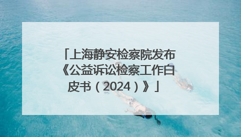 上海静安检察院发布《公益诉讼检察工作白皮书（2024）》