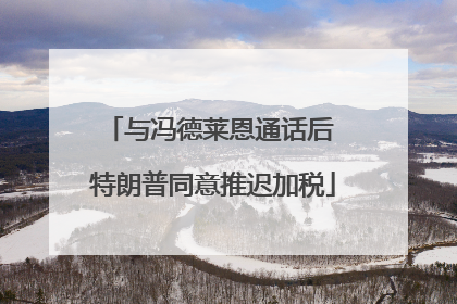 与冯德莱恩通话后 特朗普同意推迟加税