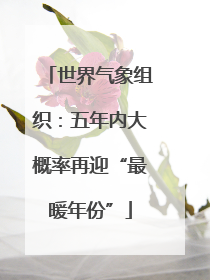 世界气象组织：五年内大概率再迎“最暖年份”