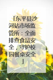 东平县沙河站市场监管所：全面排查食品安全，守护校园餐桌安全