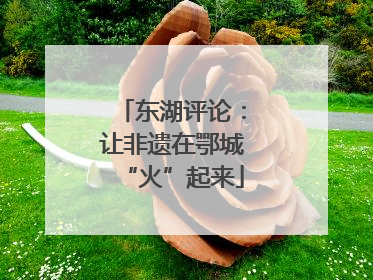 东湖评论：让非遗在鄂城“火”起来