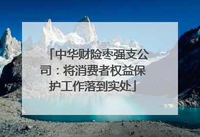 中华财险枣强支公司：将消费者权益保护工作落到实处