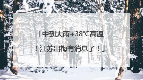 中到大雨+38℃高温！江苏出梅有消息了！