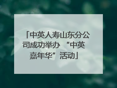 中英人寿山东分公司成功举办 “中英嘉年华”活动