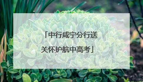 中行咸宁分行送关怀护航中高考
