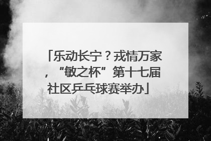 乐动长宁？戎情万家，“敏之杯”第十七届社区乒乓球赛举办